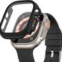WITHit Protective Glass Cover with Integrated Bumper (Black, Ultra/Ultra 2 (38mm)