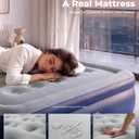 Queen Air Mattress with Built in Pump,18" Raised Blow up Air Bed,3 Mins Quick Self-Inflation/Deflation, Inflatable Mattress for Camping/Home/Guests/Travel (Sky Blue)