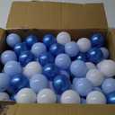 GOGOSO Ball Pit Balls for Toddler, Baby Plastic Playballs Kids Soft Pastel Pelotas Non-Toxic BPA-Free Pearl Blue+Light Blue+White 100 Balls