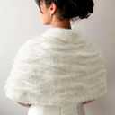 BB&KK Womens Knitted Shawl Wraps Winter Bridal Wedding Stole Shrug Party Shoulder Cream Scarf Wrap Warm Dress Cover Up