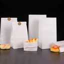 Paper Lunch Bags 100 Count Large White Lunch Bags Sacks Kraft White Paper 8LB Strong for Small Business