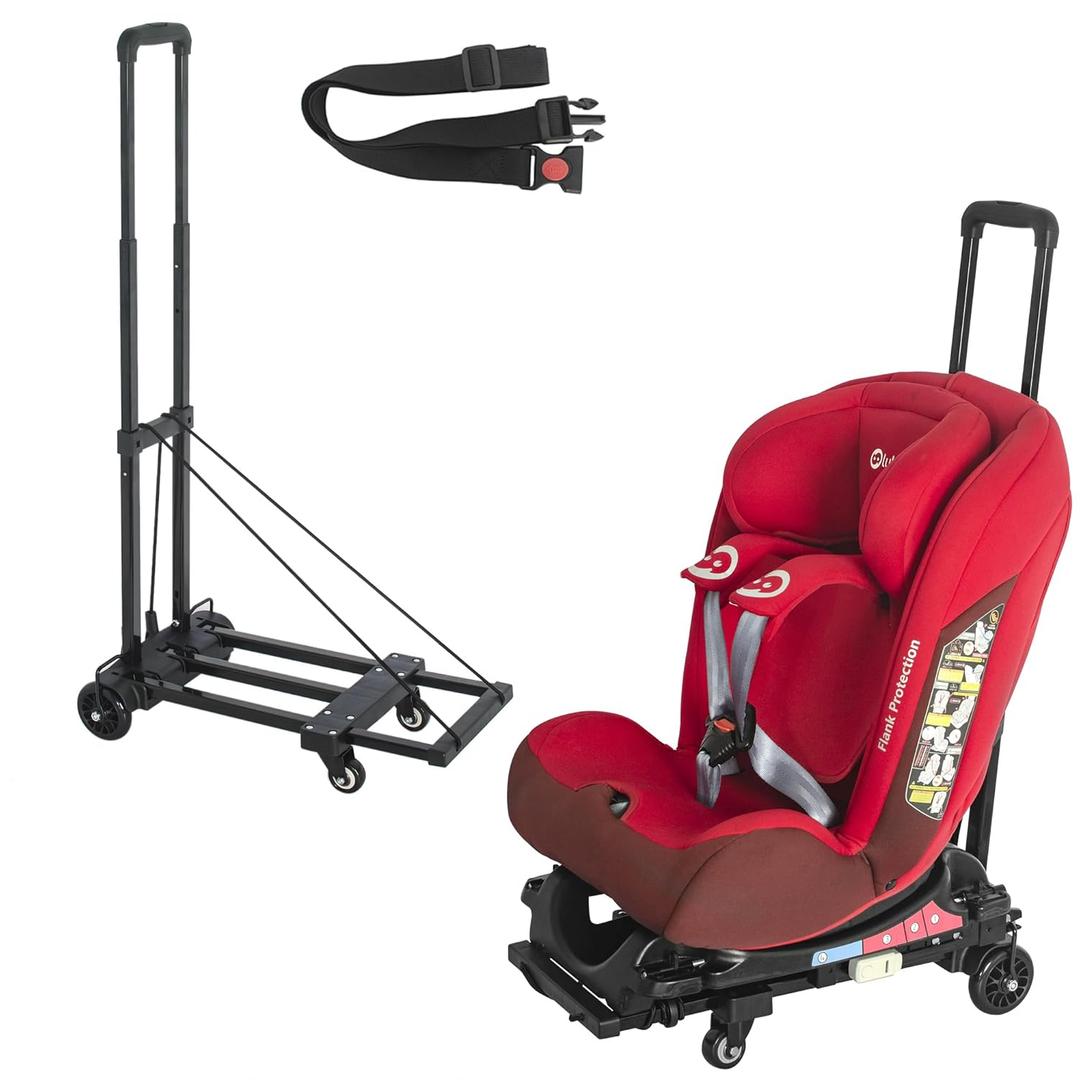 AKOZLIN Travel Airport Toddler Cart for Car Seat (Only fit for car Seats with ISOFIX Interface) Adjustable Belt Trolley Dolly