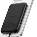 Charmast Slim Portable Charger, 5000mAh Fast Charging Power Bank Built in for iPhone Cable, Digital Display Battery Pack Compatible with iPhone 14/14 Pro Max/13/13 Pro Max/12/11/XR/X (No-Wireless)
