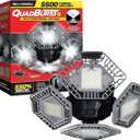 Bell+Howell QUADBURST LED Shop Light 80W 5500 Lumen Heavy-Duty Aluminum - Ultra-Bright Garage Ceiling Light with Deformable Panels, 192 Ultra High-Intensity for Garage, Bedrooms, Living Rooms