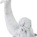 SOFFEE DESIGN Shy Mermaid Figurine Resin Ornament, Coastal Bedroom Shelf Decor for Mermaid Lovers, Unique Housewarming Gift