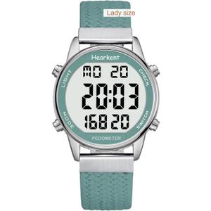 Women Pedometer Watch-Step Tracker Watch with Calories Counter-Non Bluetooth Pedometer Watches-LCD Large Numbers-30M Waterproof Watch-Sport Pedometer Watch Step Counter for Walking (Green)