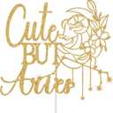Cute But Aries Cake Topper, Aries Season Zodiac Birthday Party Decorations, March April Horoscope Astrology Birthday Decor, 12 Zodiac Constellation Bday Decorations Gold Glitter