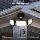 iMaihom 100W Motion Sensor Outdoor Lights Plug in, 9000LM LED Security Light, Dusk to Dawn Motion Flood Light, 6500K, IP65 Waterproof, 3 Head Exterior Motion Detector Light for Yard Garage (2Pack)