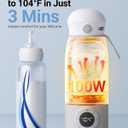 Bear Portable Bottle Warmer for Travel, Milk Warmer for Breastmilk Formula, 17oz Large Capacity Water Warmer with Precise Temp Control, Fast Heating&Long Battery for Travel Car Airplane