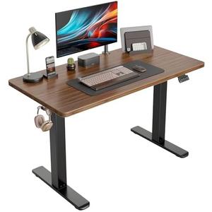 CubiCubi Height Adjustable Electric Standing Desk, 48 x 24 Inches Stand Up Table, Sit Stand Home Office Desk with Splice Board, Black Walnut