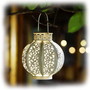 MAGGIFT 2 Pack Hanging Solar Lights for Outside,Solar Lanterns Outdoor Waterproof,Retro Hanging Lantern with Handle for Yard, Garden Decor, Gardening Gifts, Mom Birthday Gift, Beige White