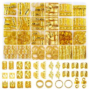Hair Jewelry for Braids, Gold Loc Jewelry for Hairs Dreadlocks Braid Clips Accessories Metal Hair Rings for Braids Cuffs Braid Clips Decorations for Women Men Unisex