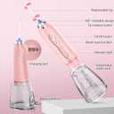 Water Dental Flosser Teeth Cleaner Pick, H2ofloss Cordless Portable Oral Irrigator,5 Mode IPX7 Waterproof Teeth Picks 300ML Rechargeable WaterFlosser for Home Travel (Pink)