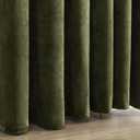 Blackout Textured Curtains for Bedroom Solid Thermal Insulated Olive Green Grommet Room Darkening Curtains & Drapes Luxury Decor for Living Room Nursery 52 x 108 Inch (2 Panels)