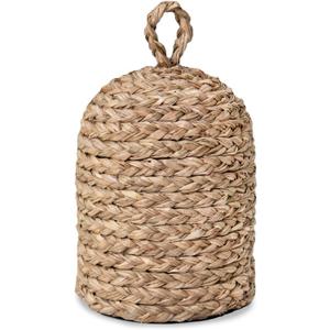 PEMAR Handwoven Seagrass Door Stopper with Handle  Weighted Door Stop for Indoor Use, Floor-Friendly Felt Base, Warm Handcrafted Home Accent (5.2 lb)