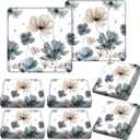 Hosuly 8 Pcs Spring Wildflower Sofa Cushion Cover for Patio Blue Summer Floral Stretch Outdoor Sofa Seat Cushions Cover Tropical Flower Indoor Replacement Couch Chair Slipcover Flexibility
