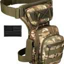 Protector Plus Tactical Drop Leg Bag Military Tool Gear Fanny Thigh Pack Utility Airsoft Motorcycle Cycling Waist Gear Pouch (Patch Included), CP