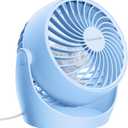 Gaiatop Desk Fan, 5-Inch Portable Electric Table Desktop Air Circulator Fans, Small but Powerful with 3 Speed 360 Adjustable Tilt for Cooling Home Dorm Office Bedroom Bathroom Kitchen, Blue