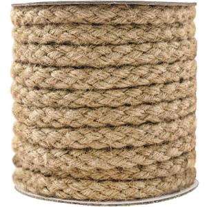 Tenn Well Braided Jute Rope, 25 Feet 11mm Thick Twine Rope for Crafting, Cat Scratching, Gardening, Bundling, Farmhouse Decor, Home Decor