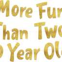 More Fun Than Two 20 Year Olds Gold Glitter Banner - Happy 40th Birthday Party Banner - 40th Birthday Party Decorations and Supplies - 40th Wedding Anniversary Decorations