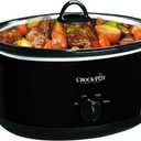 Crock-Pot 8-Quart Large Manual Slow Cooker with Auto Warm Setting, Serves 10, Dishwasher Safe, Black (8 Qt)