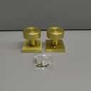 coolnews 2 Pack Brushed Gold Dummy Door Knobs Interior, Single Sided Modern Satin Brass Dummy Door Handle for Hall/Closet