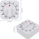 Kitchen Cooking Timer, Chef Cooking Timer Clock with a Loud Alarm Clock, 100% Mechanical Desktop, Suitable for Classrooms, Homes, Study (White)
