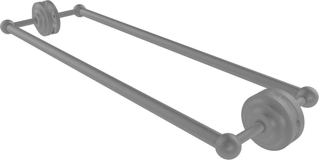 Allied Brass QN-41-BB-24-GYM 24 in. Que First Collection Back to Back Shower Door Towel Bar, Matte Gray