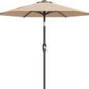 AreShark 7.5FT Patio Umbrella Table Market Umbrella with 6 Sturdy Ribs, Button Tilt/Crank, Heavy-Duty Outdoor Umbrellas for Pool, Deck, Garden and Backyard, Beige