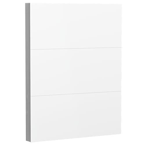 Reskid 50-Sheet Pack Of 110lb White Cardstock Thick Perforated Paper, 8.5x11 With 3 Per Page - 3.66x8.5 - Blank Heavy Weight Cover Card Stock - 50 Sheets With 150 Cards (3up - 3.66x8.5)