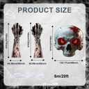 2 x 3Pcs Halloween Skull Archway Door Banner Halloween Gothic Skeleton Porch Banner Bloody Skeleton Door Hanging Decorations Scary Skull Porch Sign for Outdoor Indoor Haunted House Party Supplies