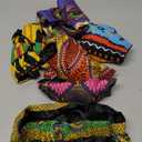 6 Pcs African Satin Lined Headbands Knotted Wide Non Slip Yoga Stretchy Turban Hair Scarfs Workout Printed Headwrap Hair Accessories for Women and Girls