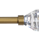 Kenney 66-in to 120-in Burnished Brass Steel Single Curtain Rod with Finials