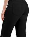 Hybrid & Company Womens Ultra Comfy Butt Lift Stretch Bermuda City Shorts (7, Black)