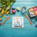 2 x He Sees You When You'Re Pooping Wooden Box Sign, Home Bathroom Decor, Farmhouse Kitchen Bathroom Shelf Table Decoration, Easter Decorations Gift 5 x 5 Inch