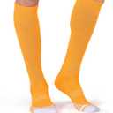 FITRELL 2/3 Pack Baseball Soccer Softball Socks for Kids Youth Men & Women Over-the-Calf Knee High Socks (Multiple Colors) (Gold, S)