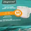Depend Adult Diapers with Tabs, Unisex, Large (35-49" Waist), 48 Count