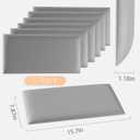 3D Anti-Collision Wall Padding for Kids, Grey Peel and Stick Headboard Pack of 6 Panels Sized 7.8" x 15.7", Self-Adhesive Panels for Bedroom/Living Room Upholstered Wall