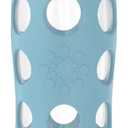 Lifefactory 22-Ounce Glass Water Bottle with Active Flip Cap and Protective Silicone Sleeve, Denim