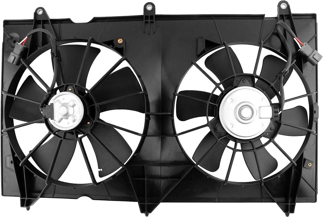 620-225 Engine Dual Radiator Cooling Fan Assembly Compatible with Honda Accord 2003 2004 2005 2006 2007 2.4L, 19015RAAA01, 38616RAAA01, 19030RAAA01,HO3115121, 620690, 31755018000