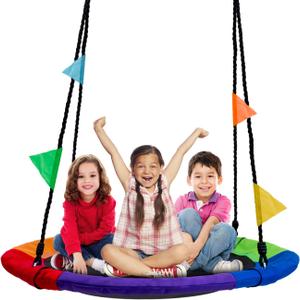 Sorbus 40" Saucer Tree Glider  220lbs Kids Outdoor Seat with Adjustable Ropes  Durable Net Design for Backyard, Swing Set, or Indoor Use  Fun Gift Idea