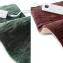 Sunbeam XL Heating Pad Bundle for Back, Neck and Shoulder Pain Relief with Auto Shut Off and 6 Heat Settings, Extra Large 12 x 24, Green and Burgundy