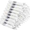 Supernal 60 Pack Silver Plastic Silverware,Pre Rolled Silverware,Premium Disposable Silver Cutlery,Suit for Wedding,Catering Event,Birthday,Party