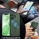 Magnetic Shockproof for iPhone 17 Case,[Full Camera Protection][Compatible with Magsafe][Non-Slip][Mil-Grade Protection] Slim Anti-Yellow Translucent Matte Phone Case for iPhone 17,Forest Green