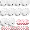 Ecoey Smoke Detector, Smoke Alarm with Advanced Photoelectric Technology, Fire Alarm Smoke Detector with Test Button and Low Battery Reminder, Fire Alarm Used in Bedroom, Home, 10 Packs