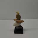 Fake Sandstone Statue Home Decor for Living Room, Modern Resin Stone Sculptures for Coffee Table Decor, Gray and White Statue for Shelf Bookshelf Decorations, Gifts for Good Luck, Health, Strength