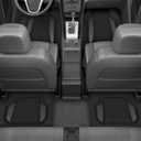 Motor Trend ChromeTech Car Floor Mats Full Set - Durable Rubber Floor Mats for Cars with Two Tone Accent, All Weather Interior Protection for Front and Rear with Non-Slip Backing, Gunmetal Chrome