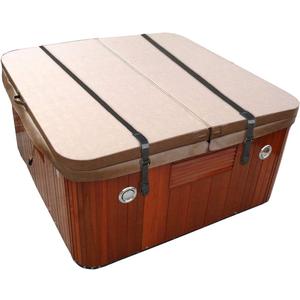 UCEDER 2 PCS Heavy Duty Hot Tub Cover Wind Straps FITS Most SPAS Locks Adjustable Length 67"~116" (Black, 9.5 Ft)