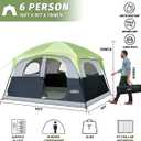 UNP Tents 6 Person Waterproof Windproof Easy Setup,Double Layer Family Camping Tent with 1 Mesh Door & 5 Large Mesh Windows -10'X9'X78in(H)