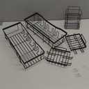 EUDELE Adhesive Shower Caddy, 5 Pack Rustproof Stainless Steel Bath Organizers With Large Capacity, No Drilling Shelves for Bathroom Storage & Home Decor (Black)